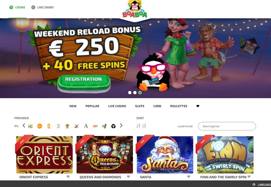 Boaboa online Casino review