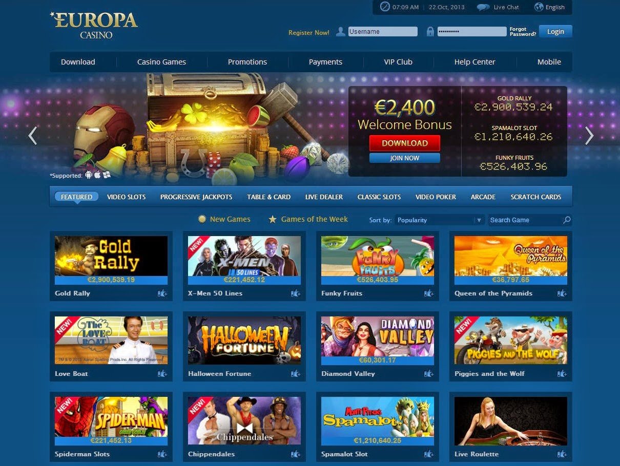 Online Casino Europa Liste